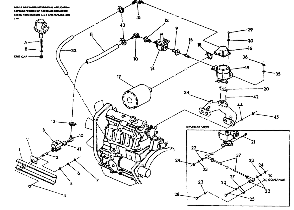 Natural Gas Fuel System Diagram and Parts List for 0589-2  Generac Generator