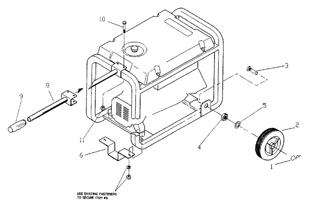 Wheel Kit Diagram and Parts List for SVP5000 (0417-0)(0417-0) Generac Generator
