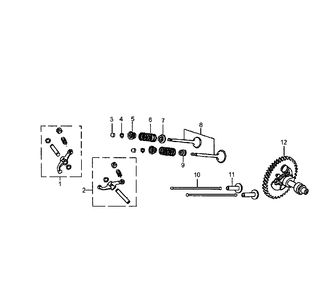 Rocker/camshaft Diagram and Parts List for GP6500-5940-1  Generac Generator