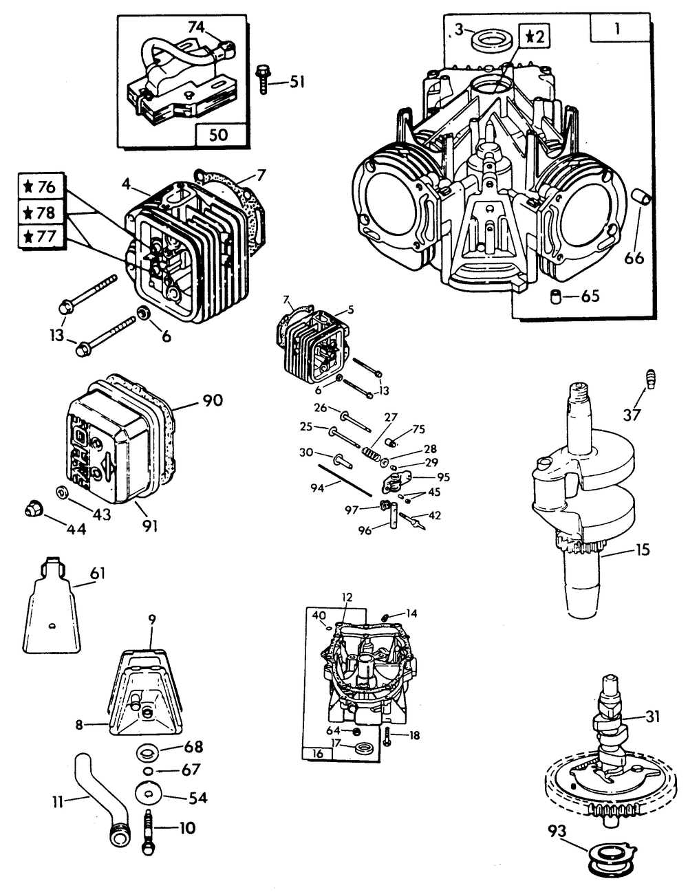 Engine Parts (Part 3) Diagram and Parts List for 9290-1  Generac Generator