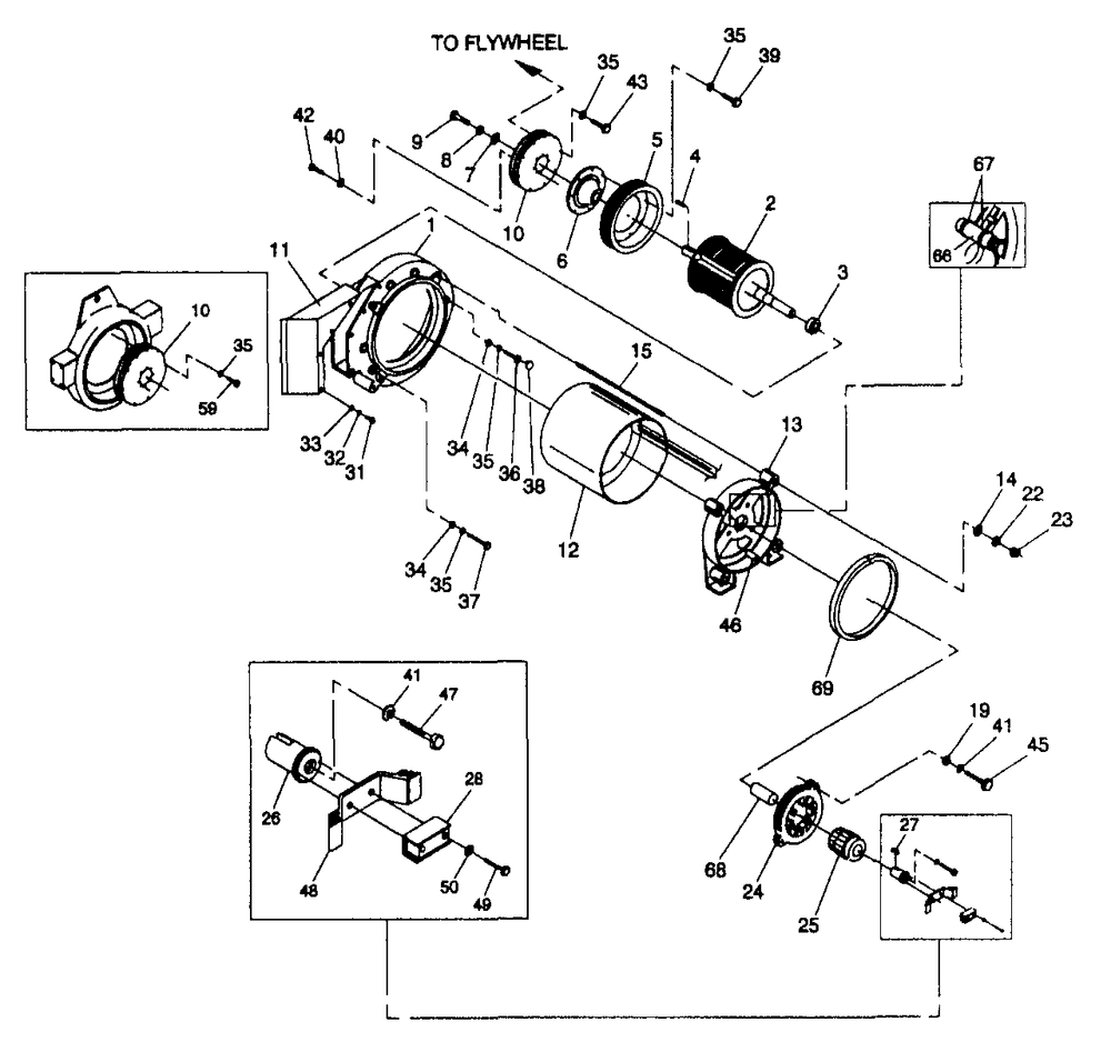 Generator Assembly Diagram and Parts List for 4359-1  Generac Generator