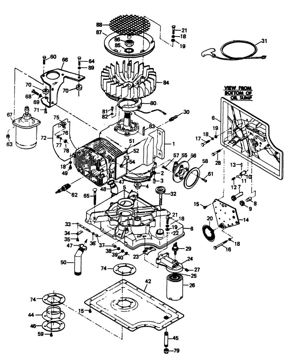 Engine Parts Diagram and Parts List for 6246-5  Generac Generator