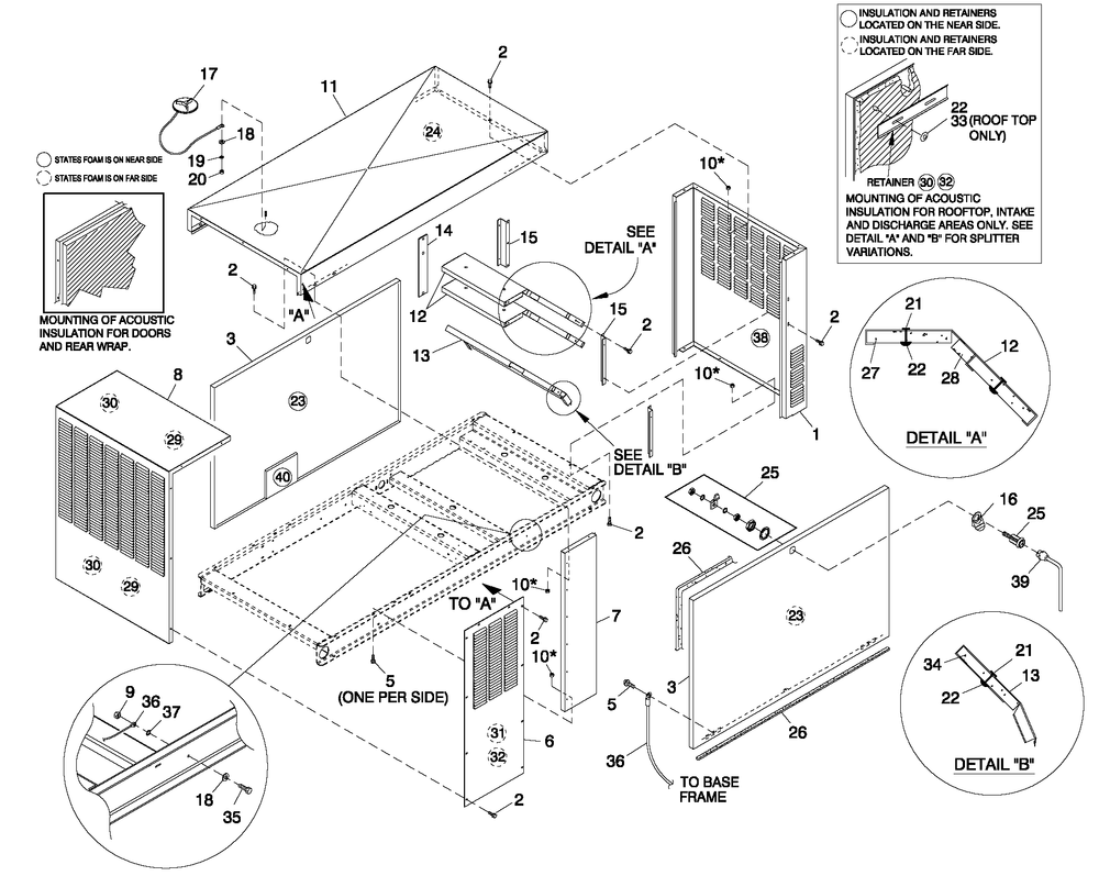 Enclosure C2 Diagram and Parts List for QT02524ANAN (4828186 - 4838636)(2007) Generac Generator