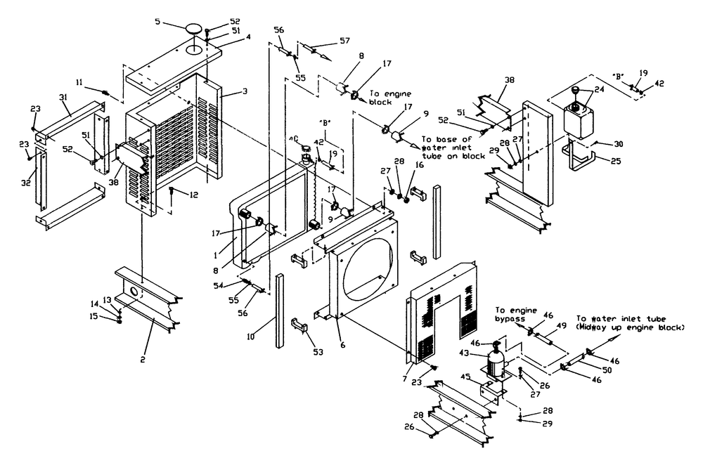 Radiator Diagram and Parts List for 0756-0  Generac Generator