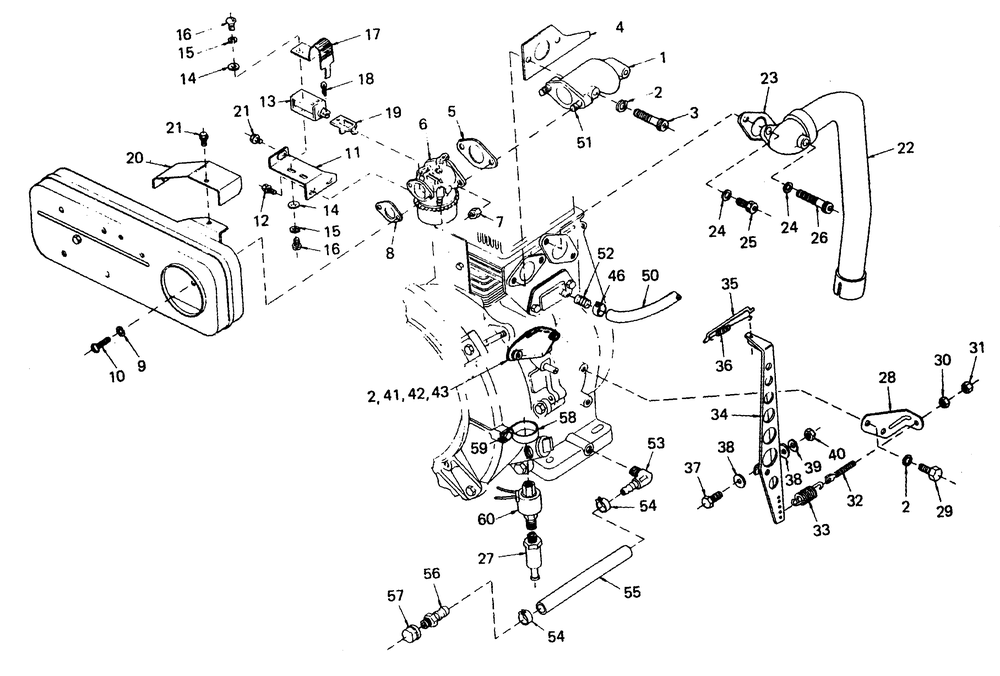 Engine Accessories Diagram and Parts List for 8699-0  Generac Generator