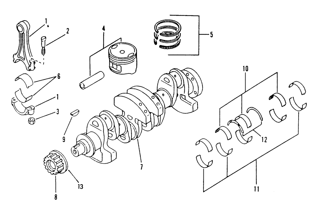 Pistons And Crankshaft Diagram and Parts List for 9260-4  Generac Generator