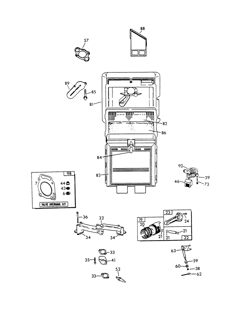 Engine Assembly (Part 2) Diagram and Parts List for 9008-9  Generac Generator