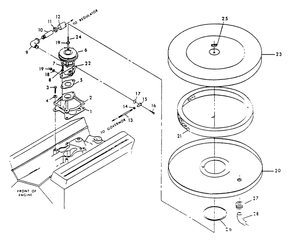 Carburetor Diagram and Parts List for 9300-2  Generac Generator