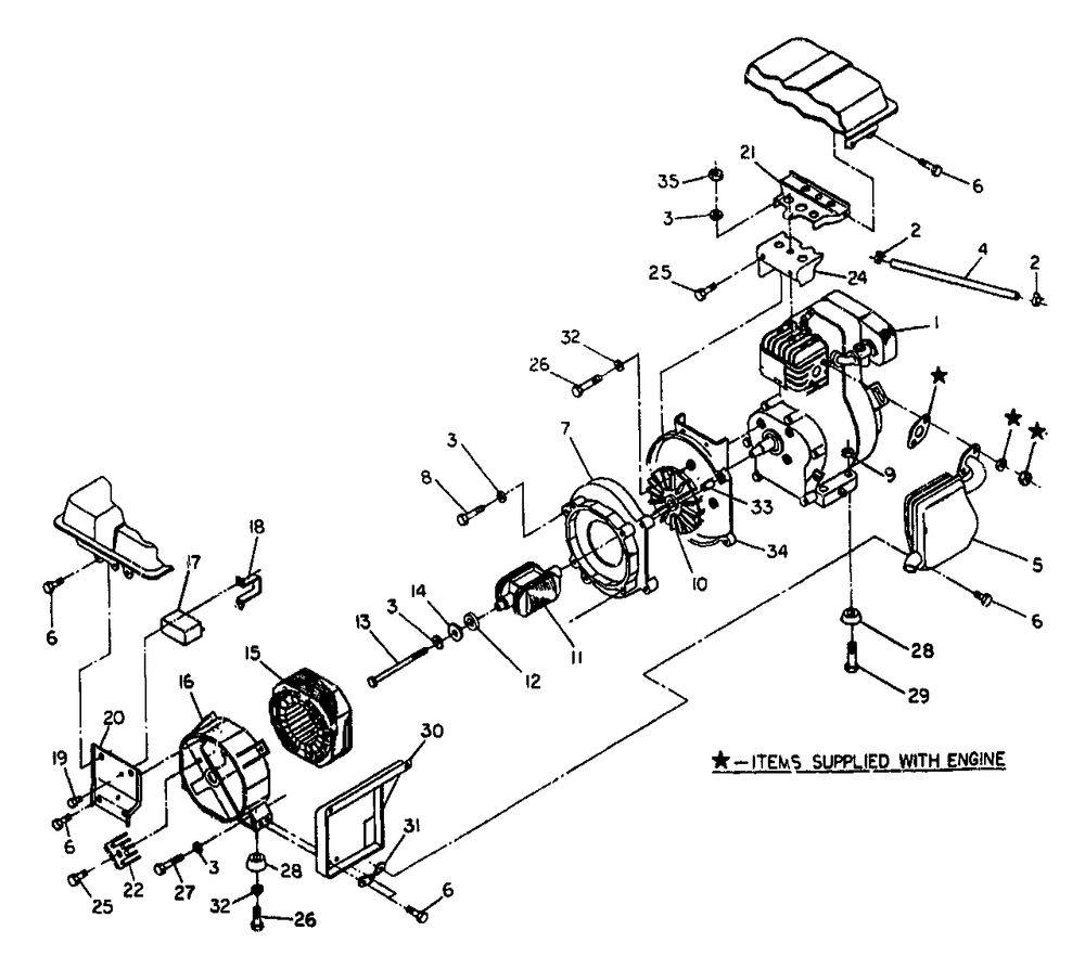 750 Watt Ac Generator No. 65796 Diagram and Parts List for G1000 (8834-0)(8834-0) Generac Generator