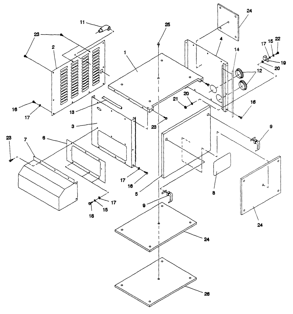 Enclosure Diagram and Parts List for 0862-0  Generac Generator