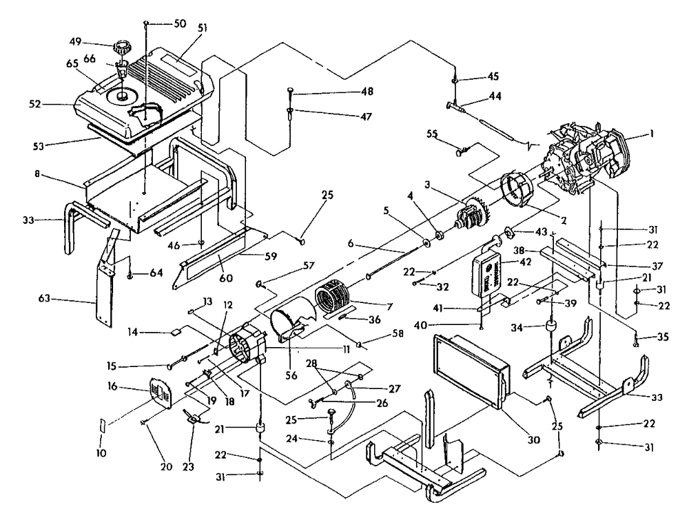 Generator Drawing No. 98519 Diagram and Parts List for GN5500 (0488-0)(0488-0) Generac Generator