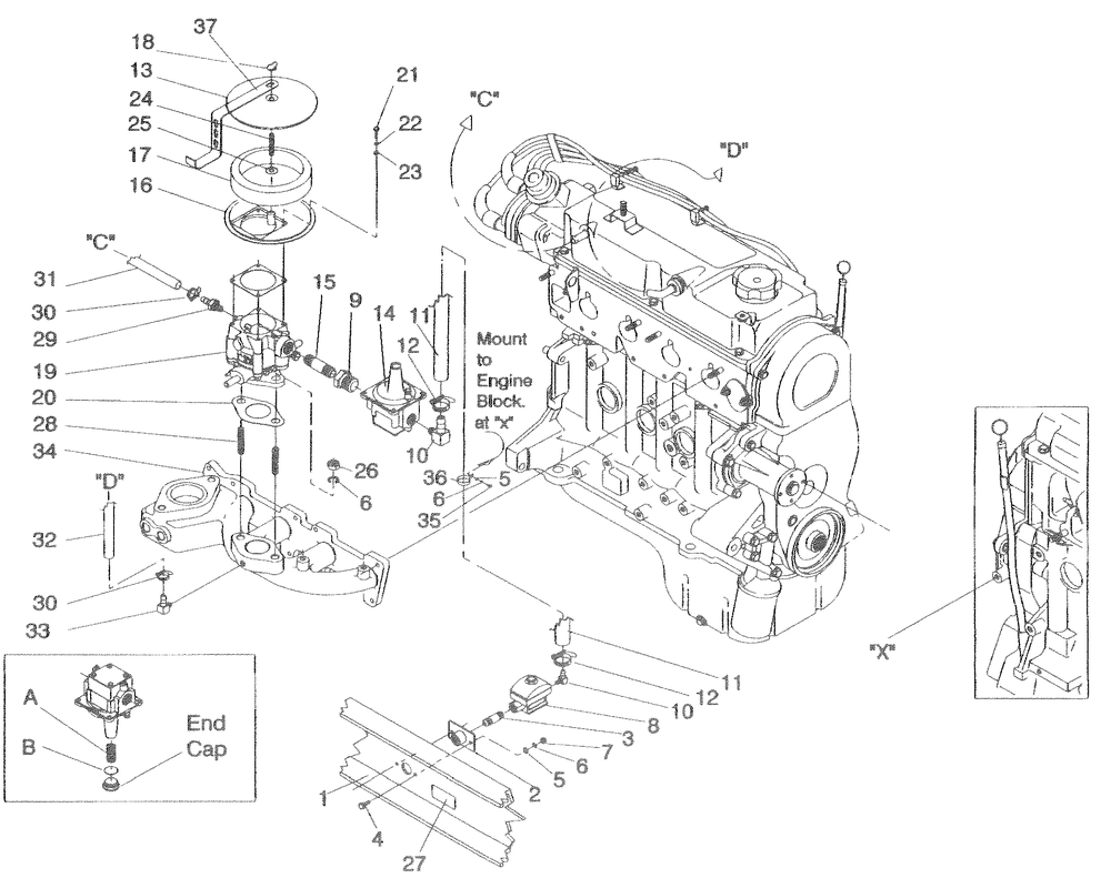 Natural Gas Carburetor Diagram and Parts List for 0009891 (3141056 - 3204699)(2014) Generac Generator