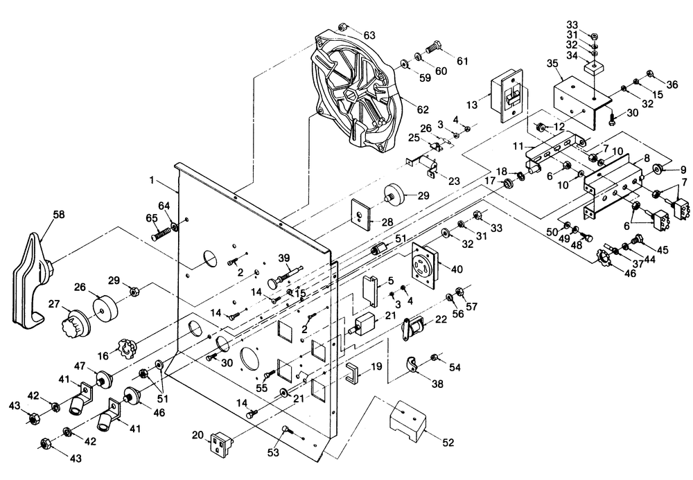 Welder Control Panel Diagram and Parts List for 1010-B  Generac Welder