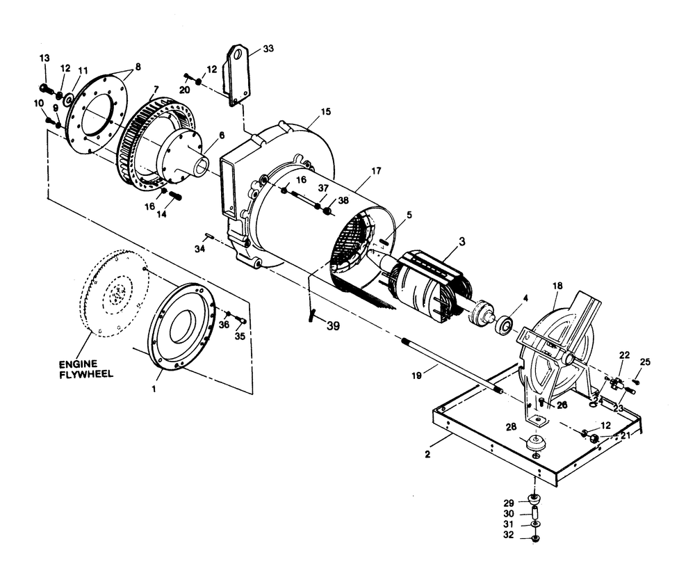 Alternator Diagram and Parts List for 1011-A  Generac Welder