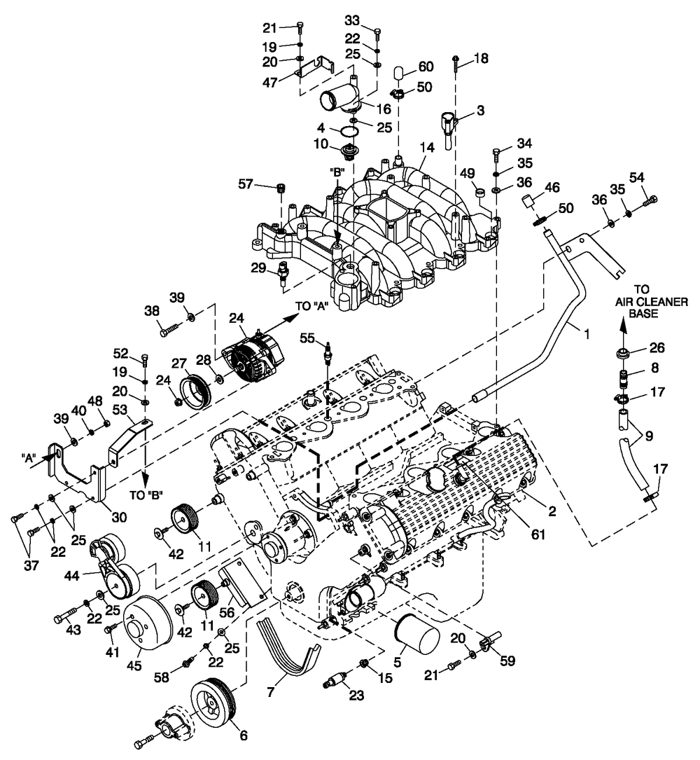 Ev Engcomprt Lh 4.6l G3 (Fwd) Diagram and Parts List for QT08046GNAN (5181125 - 5364473)(2009) Generac Generator