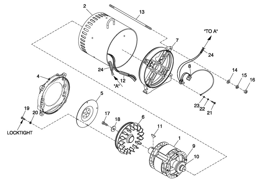 Cpl Alternator Direct Excition Diagram and Parts List for 0052141 (4398943 - 4434963)(2006) Generac Generator