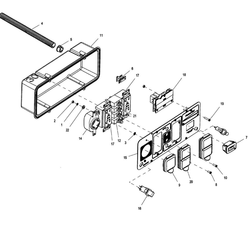 Control Panel Diagram and Parts List for 005747-1  Generac Generator