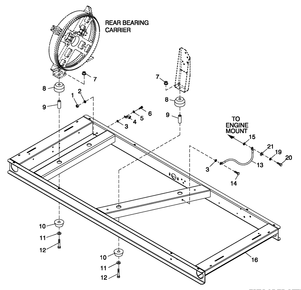 Mounting Base 2.5l Ford Diagram and Parts List for 0052150 (4005V04485)(2005) Generac Generator