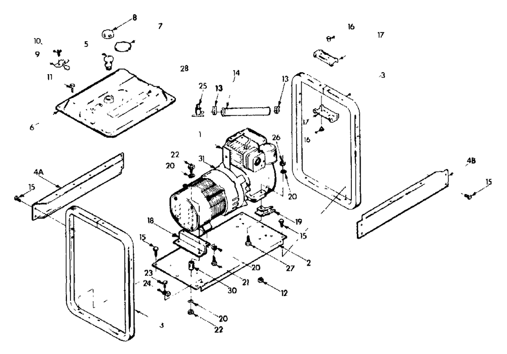 Cradle Diagram and Parts List for G6000 (9075-0)(9075-0) Generac Generator