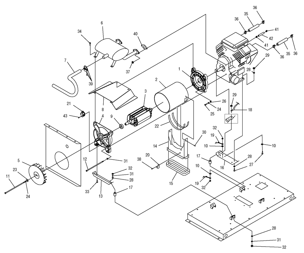 Generator 1 Diagram and Parts List for 0046753 (3981591 - 5694397)(2014) Generac Generator