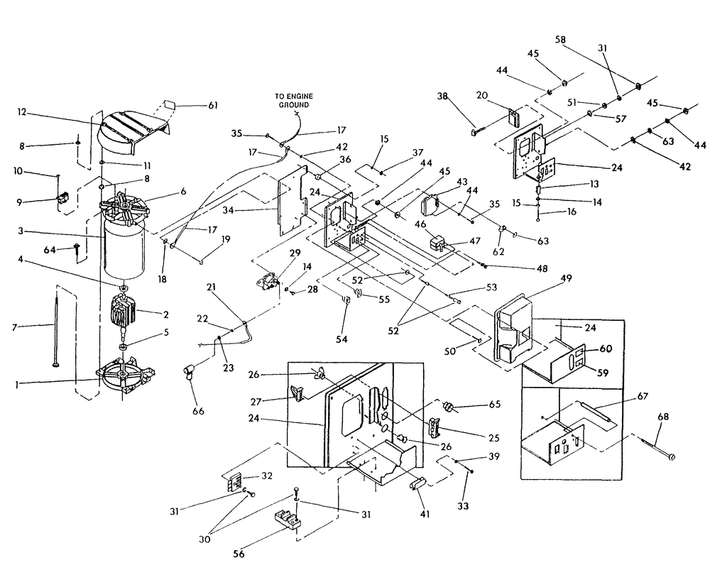 Alternator And Panel Diagram and Parts List for 9840-2  Generac Generator