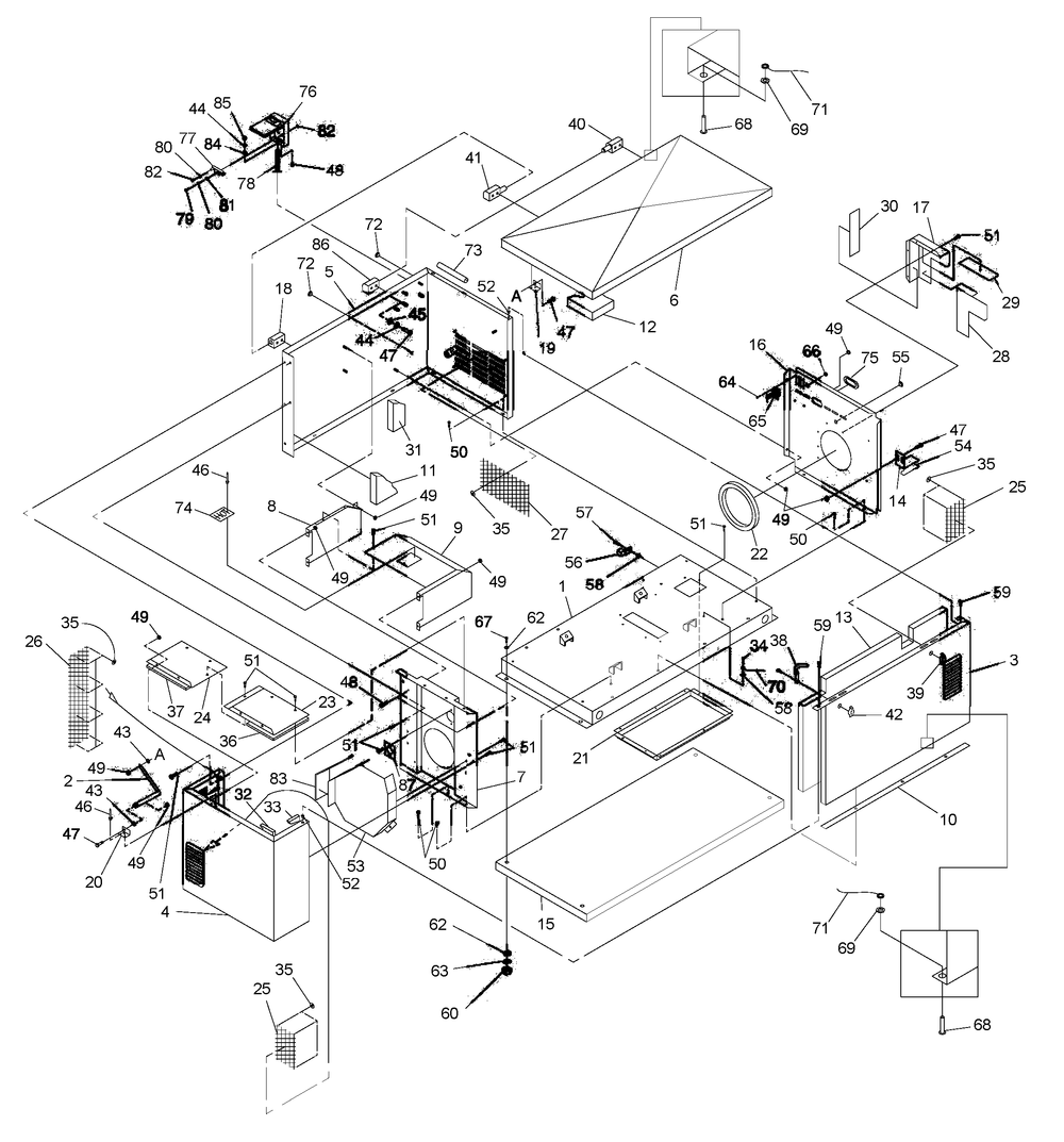Compartment Diagram and Parts List for 0046921 (3877004 - 3877128)(2004) Generac Generator