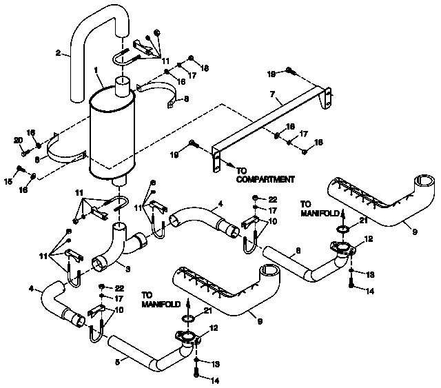 Ev Muffler 3.0l Hsb Diagram and Parts List for 0049173 (4060531 - 4148058)(2005) Generac Generator