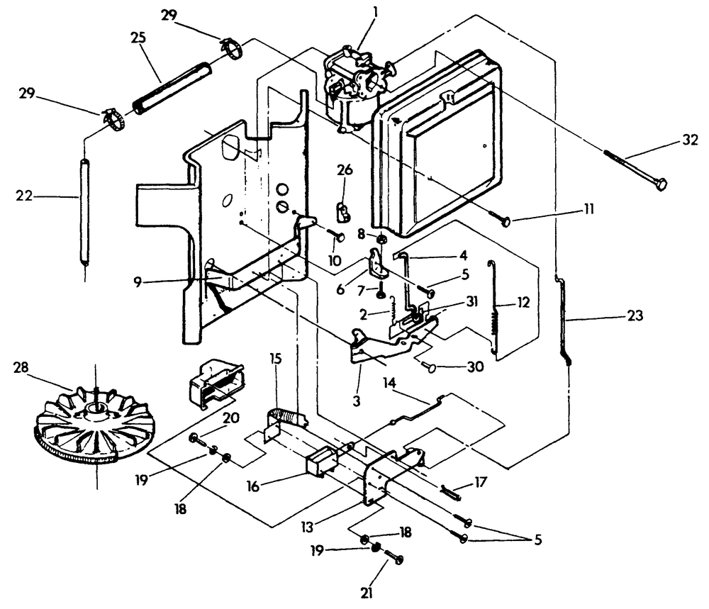 Gasoline Carburetor Diagram and Parts List for 9508-1  Generac Generator