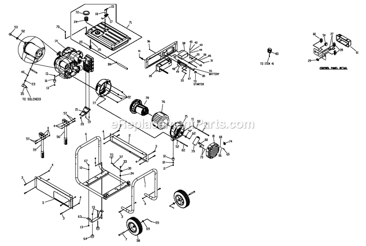 Ev 8kw Gp Storm Sku Diagram and Parts List for 0056960 (5142282 - 5269750)(2009) Generac Generator