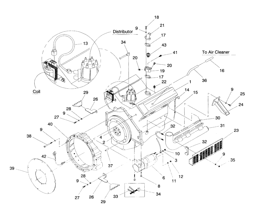 Engine Parts Diagram and Parts List for 4373-1  Generac Generator
