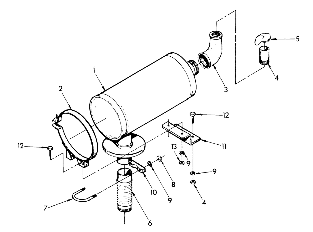Muffler Diagram and Parts List for 9351-1  Generac Generator