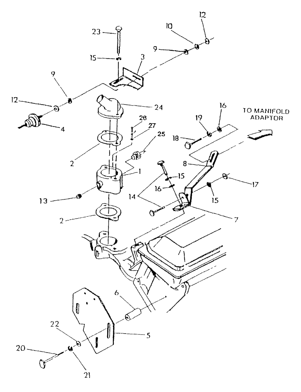 Dash Pot And Governor Mounting Plate Diagram and Parts List for 4081-0  Generac Generator