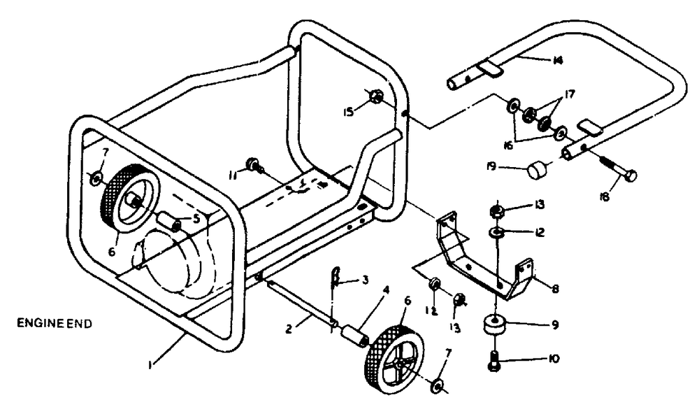 Wheel Kit No. 65128 Diagram and Parts List for H2450 (8750-2)(8750-2) Generac Generator
