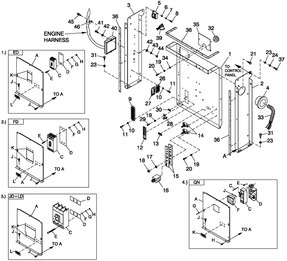 Cpl C2 And C4 Flex Hsb Diagram and Parts List for QT02524ANSN (4784321 - 4814098)(2007) Generac Generator