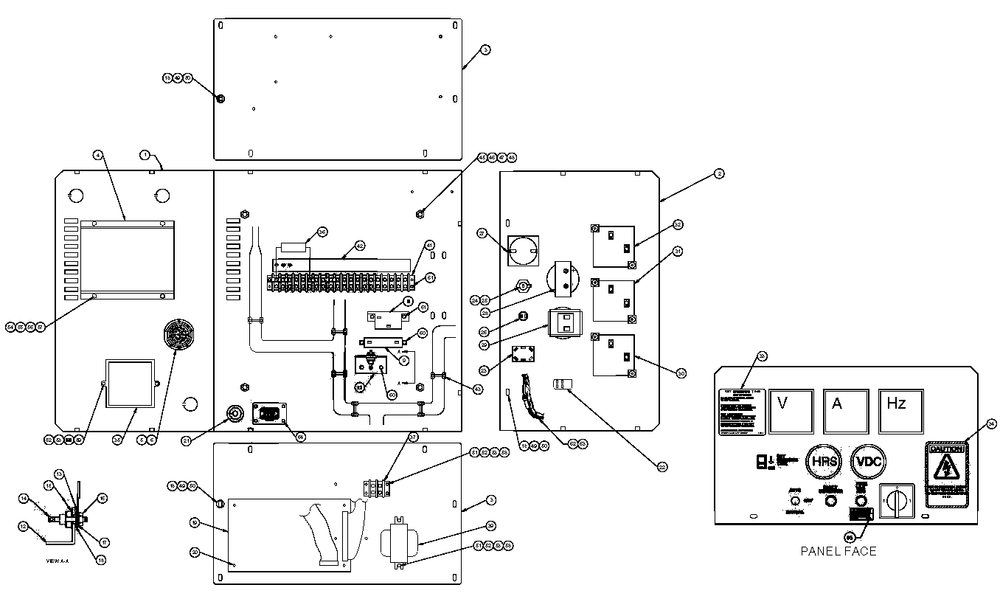 Control Panel 4.3l Diagram and Parts List for 0049142 (3804527 - 3808841)(2003) Generac Generator