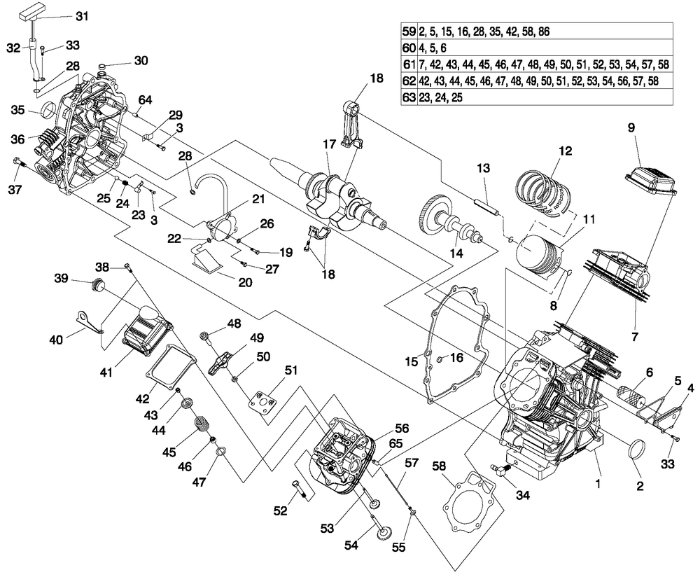 Engine 9 Diagram and Parts List for 0053300 (4718218 - 4869708)(2007) Generac Generator