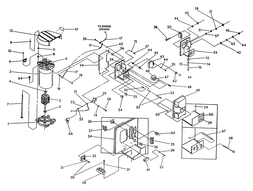 Alternator And Panel Diagram and Parts List for 9712-2 Np50g Rv Generac Generator