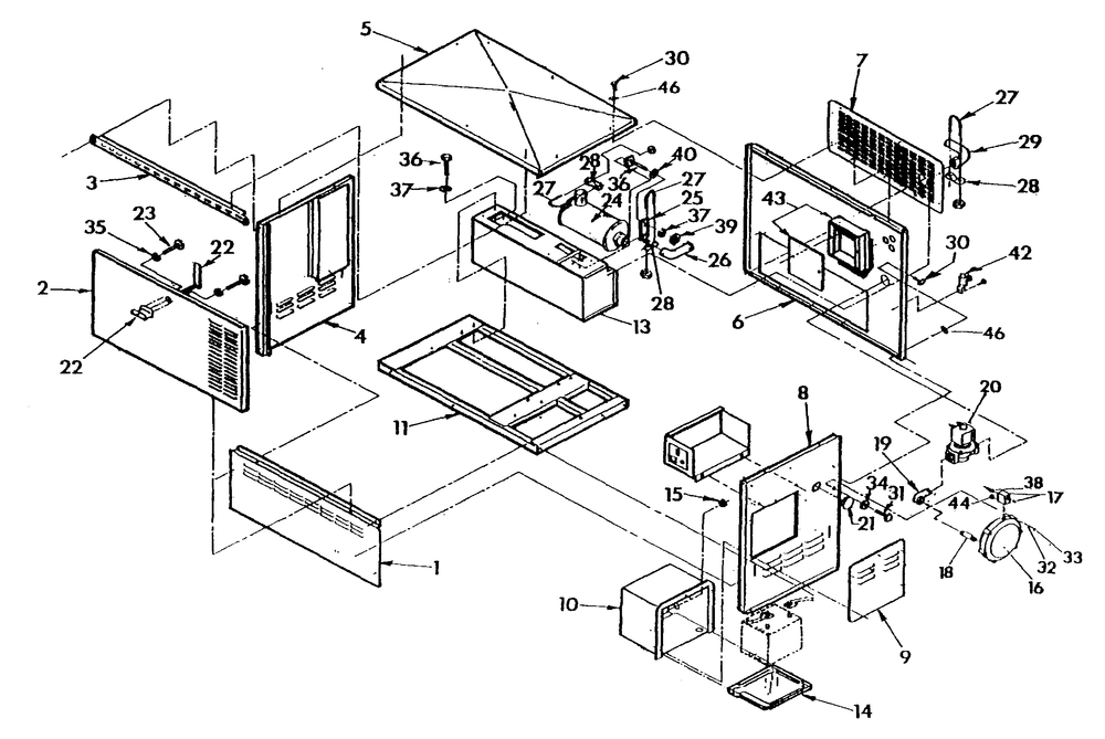 Enclosure Diagram and Parts List for 0863-2  Generac Generator