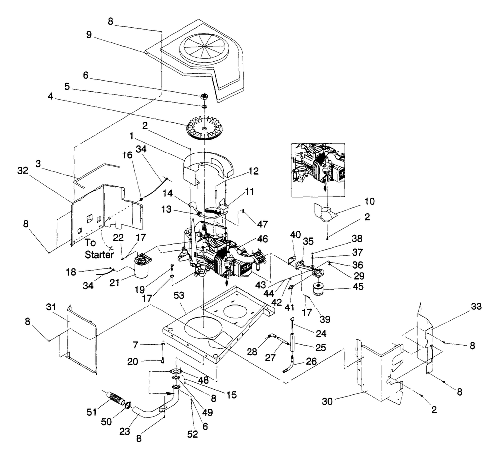 Gn-410 Sheet Metal Diagram and Parts List for 4300-0  Generac Generator