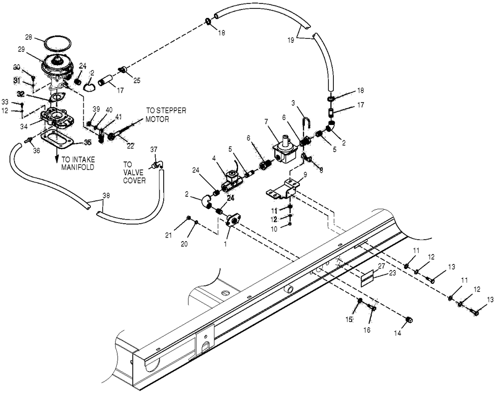4.3l Nat. Gas Fuel System Diagram and Parts List for 0047481 (3768061 - 3813080)(2003) Generac Generator
