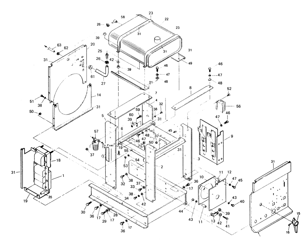 Compartment Diagram and Parts List for 8248-1  Generac Welder
