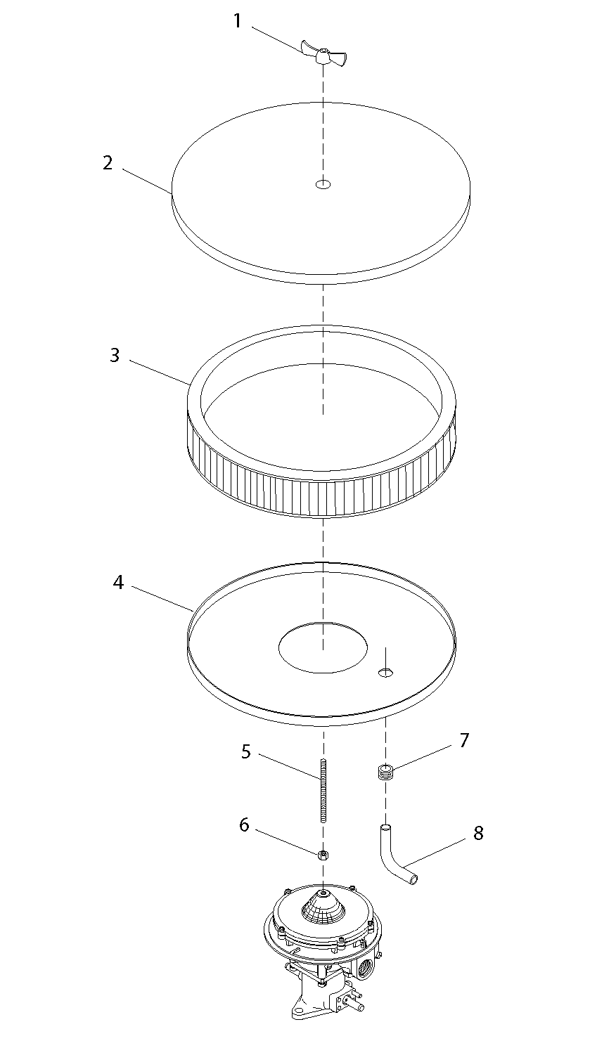4.3l Air Cleaner Diagram and Parts List for 0049142 (3804527 - 3808841)(2003) Generac Generator