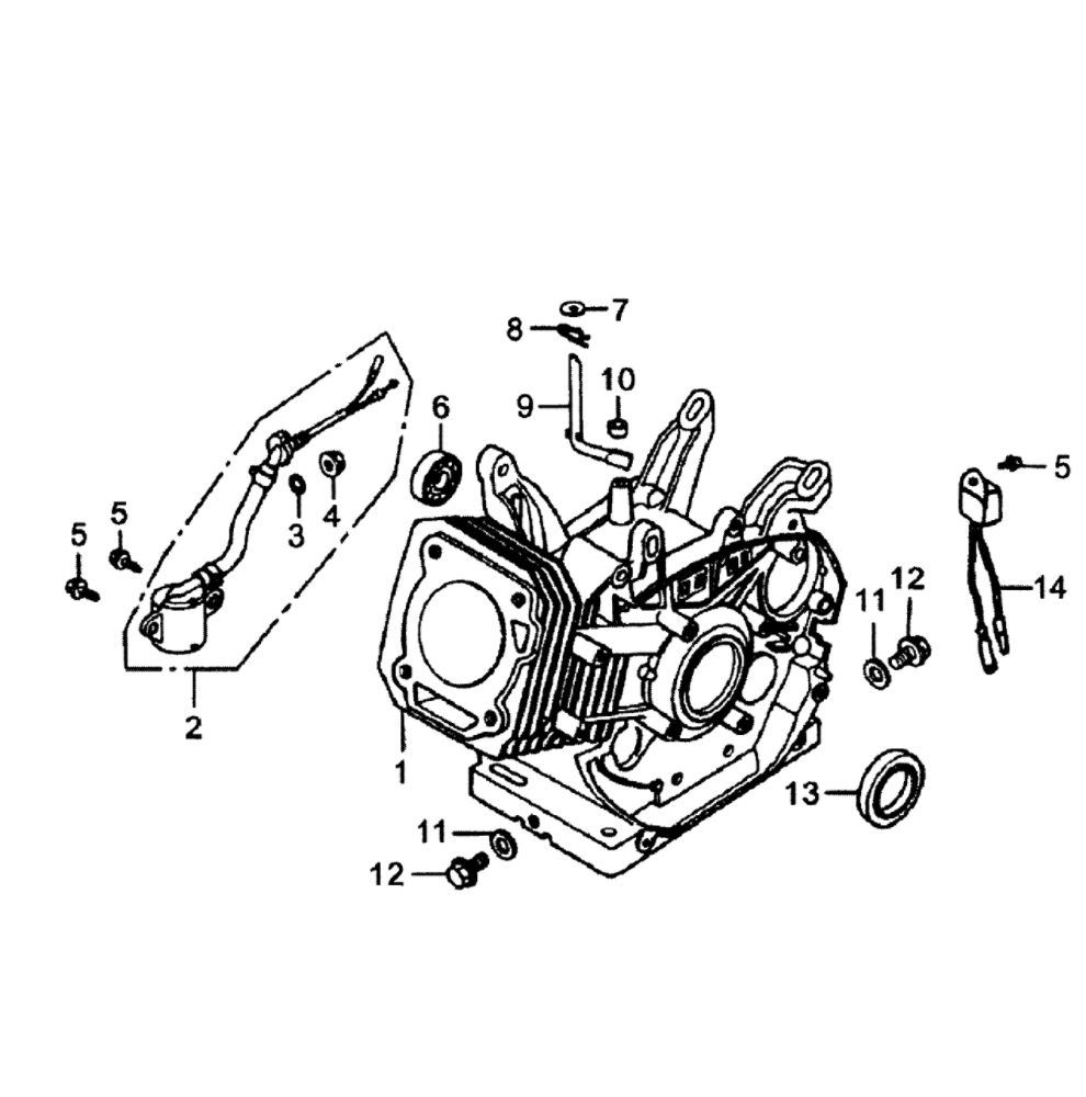 Crankase Diagram and Parts List for GP6500-5940-0  Generac Generator