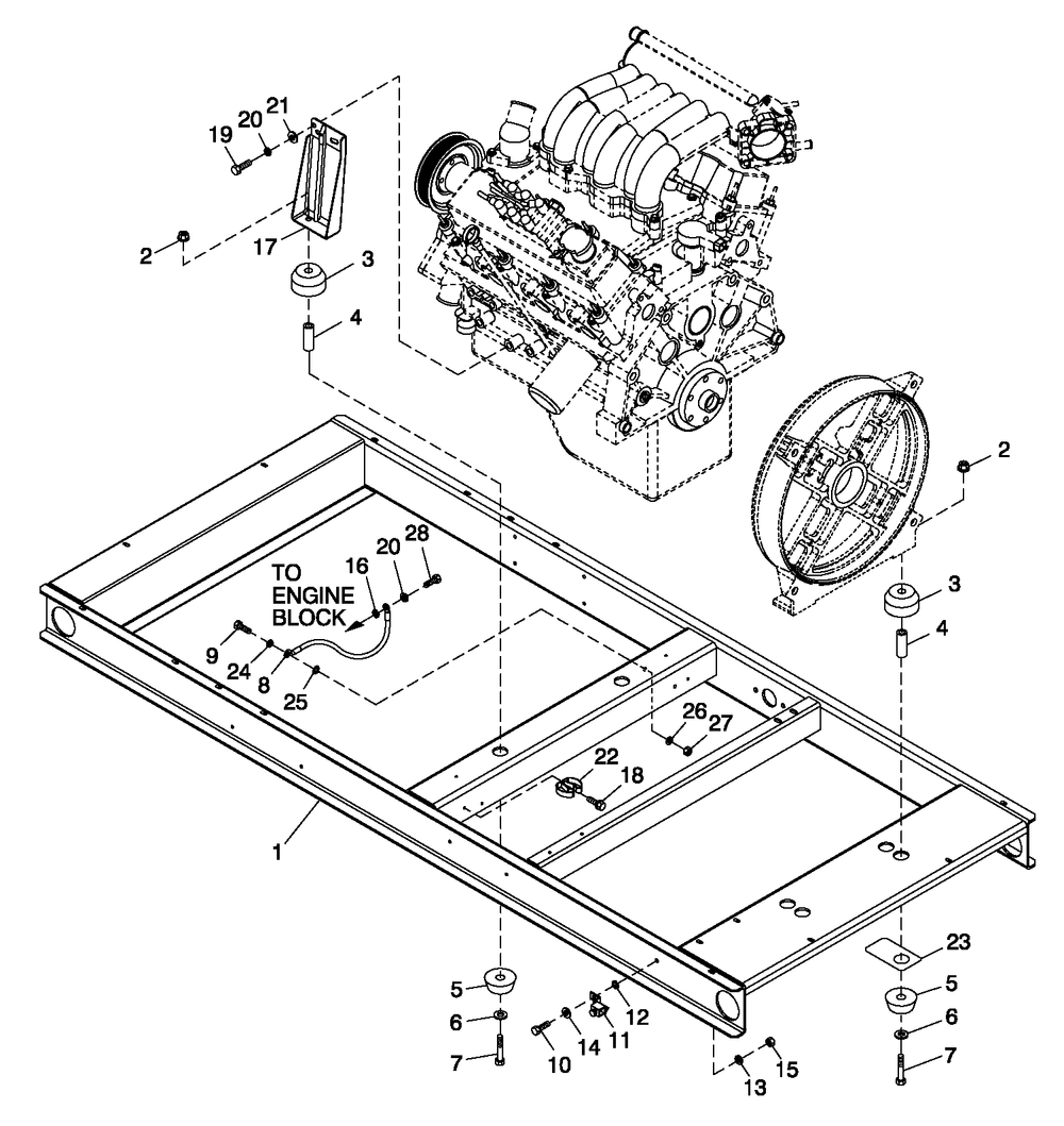Mounting Base 3.0l 30kw C2 Cpl Diagram and Parts List for 0052200 (4250251 - 4278341)(2005) Generac Generator