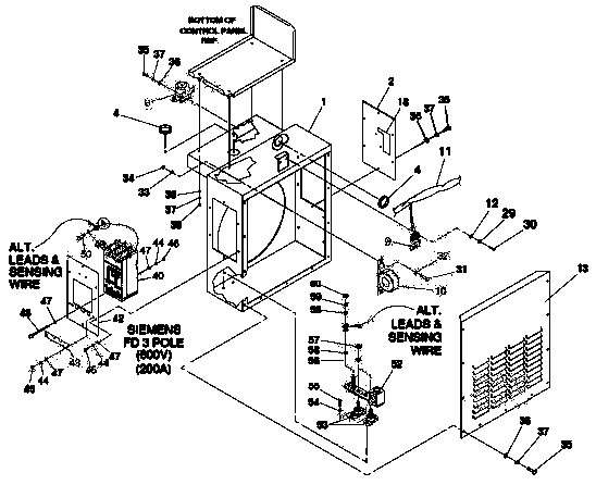 Lower Panel Diagram and Parts List for 0046261 (3622315)(2002) Generac Generator
