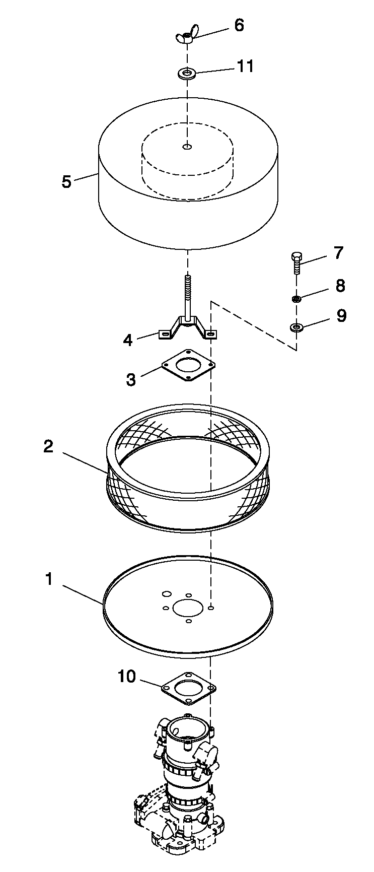 Air Cleaner 5.4l/6.8l Ford Diagram and Parts List for QT15068AVNYA (5825782)(2010) Generac Generator
