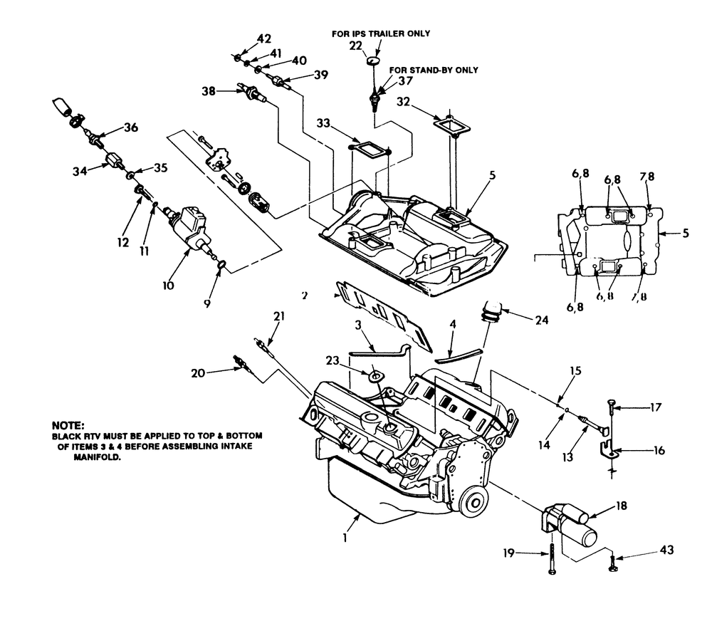 4.3 Liter Engine (Part 3) Diagram and Parts List for 9573-1  Generac Generator