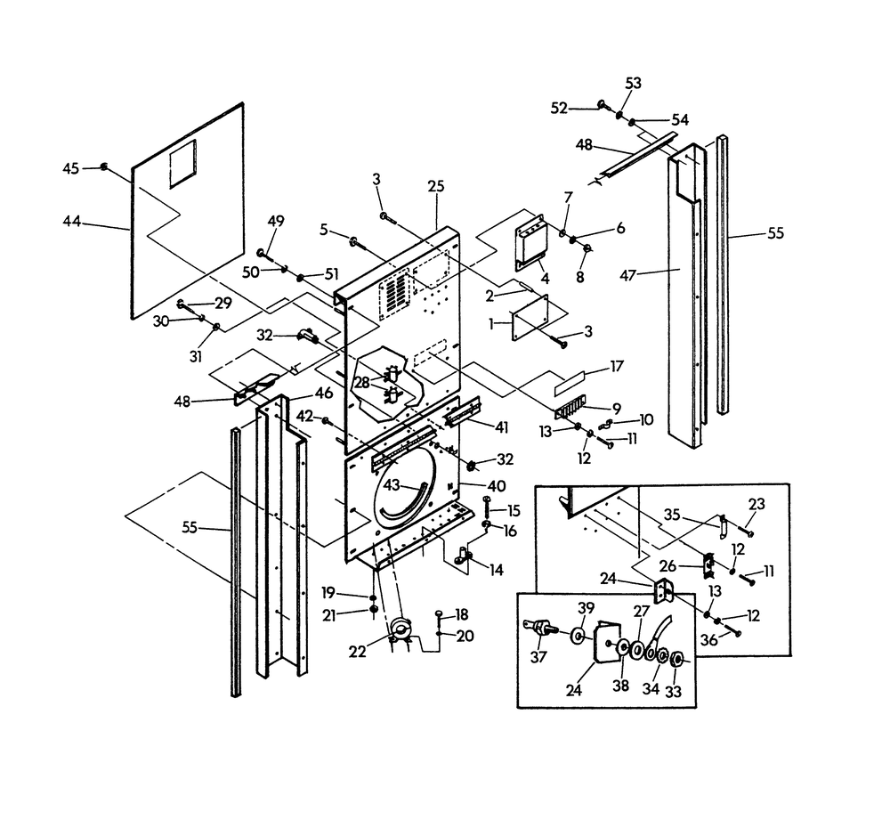 Control Panel (Back) Diagram and Parts List for 9575-0  Generac Generator