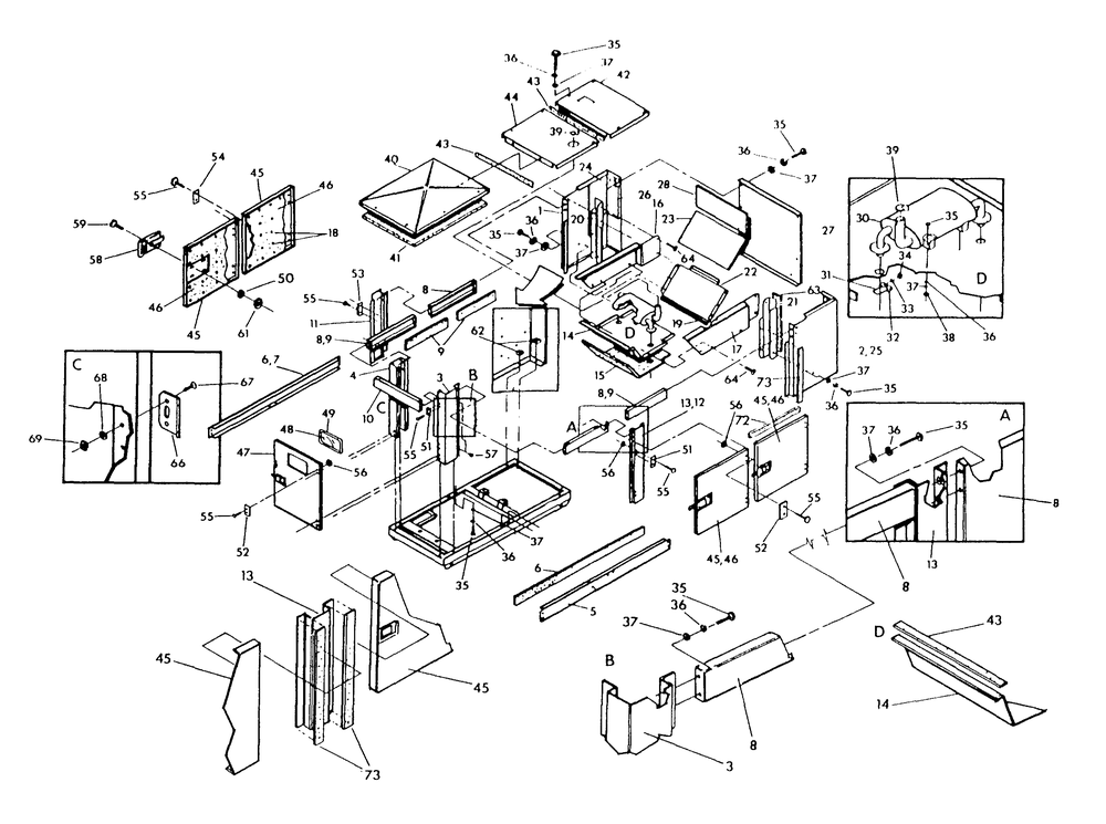 Compartment Diagram and Parts List for 9607-0  Generac Generator