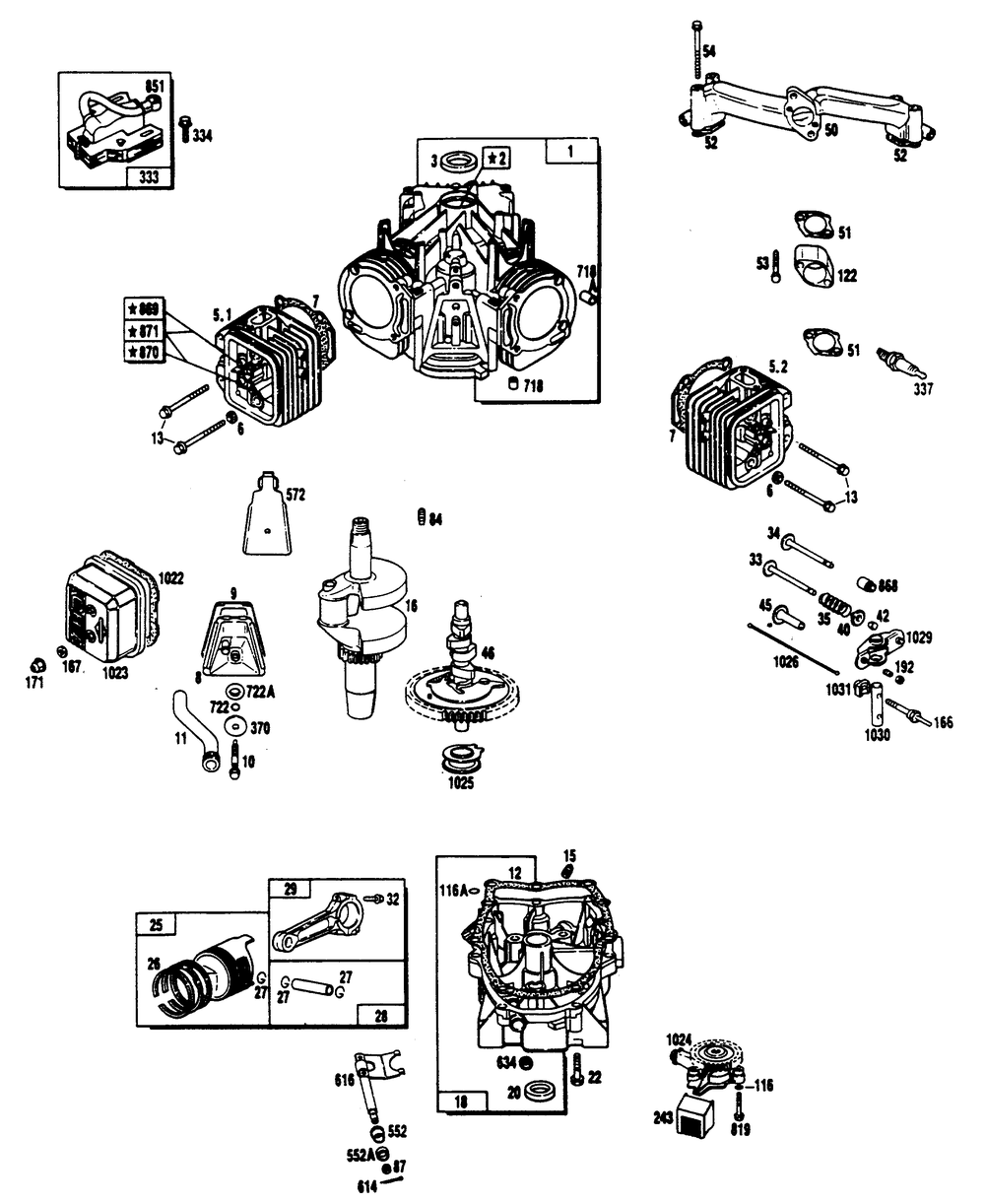 Engine Parts (Part 1) Diagram and Parts List for 9008-2  Generac Generator